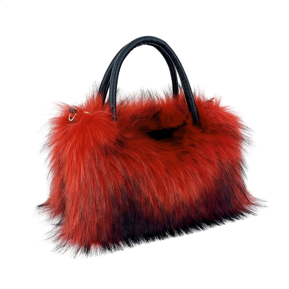 Womens fur large capacity commuting bag threedimensional fashionable cross body shoulder 240906