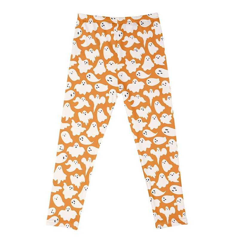 Girls Leggings Spring Summer Cartoon Bat Pumpkin Print Skinny Pants Girls Pencil Pants Kids Trousers Children Halloween Clothes Y240906