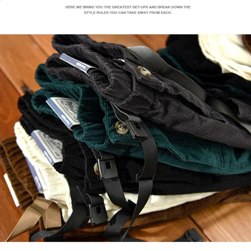 Autumn 100% cotton Corduroy pants mens clothing casual goods zipper jogging Trouser AC02 240905