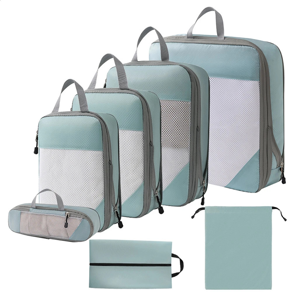1 set of compressed cube travel packaging organizer used for carrying luggage bags 240906