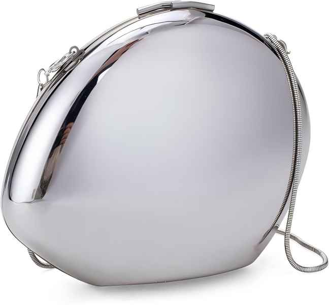Evening Clutch Purse for Women Metal Acrylic Reflective Shoulder Bag Unique Handbag for Wedding Party Prom
