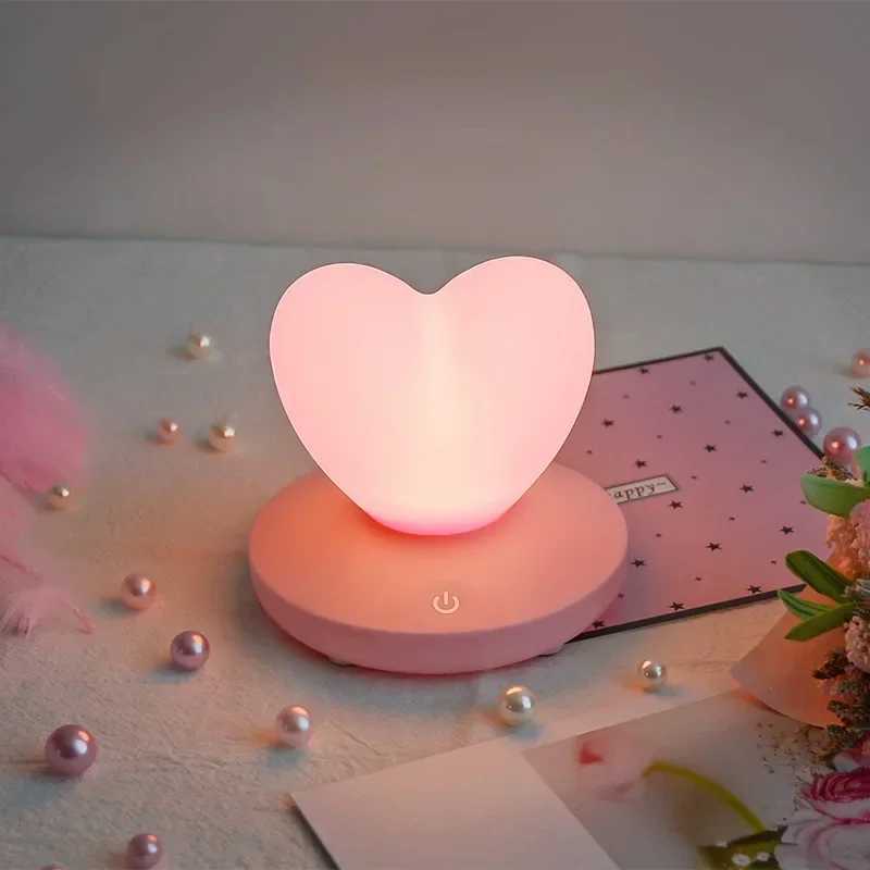 USB Charging Romantic Love Heart LED Night Light Touch Control Desk Light Used for Valentines Day Anniversary Gift Home Decoration W240816