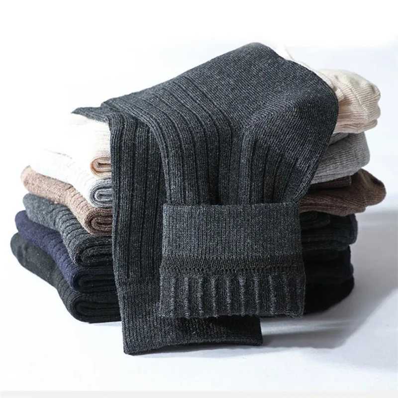5 pairs/set of mens cotton long socks high-quality thick warm socks suitable for autumn winter mens hot weather W240905