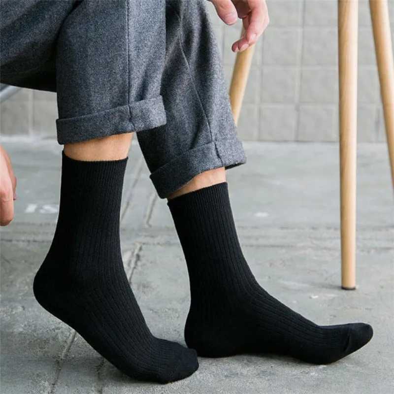 5 pairs/set of mens cotton long socks high-quality thick warm socks suitable for autumn winter mens hot weather W240905