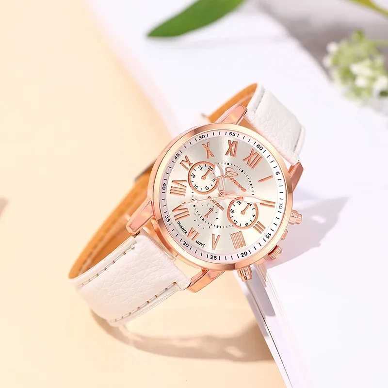 Reloj Mujer 2023 Womens Watch Womens White Leather Quartz Watch Womens Business Leisure Watch W240902