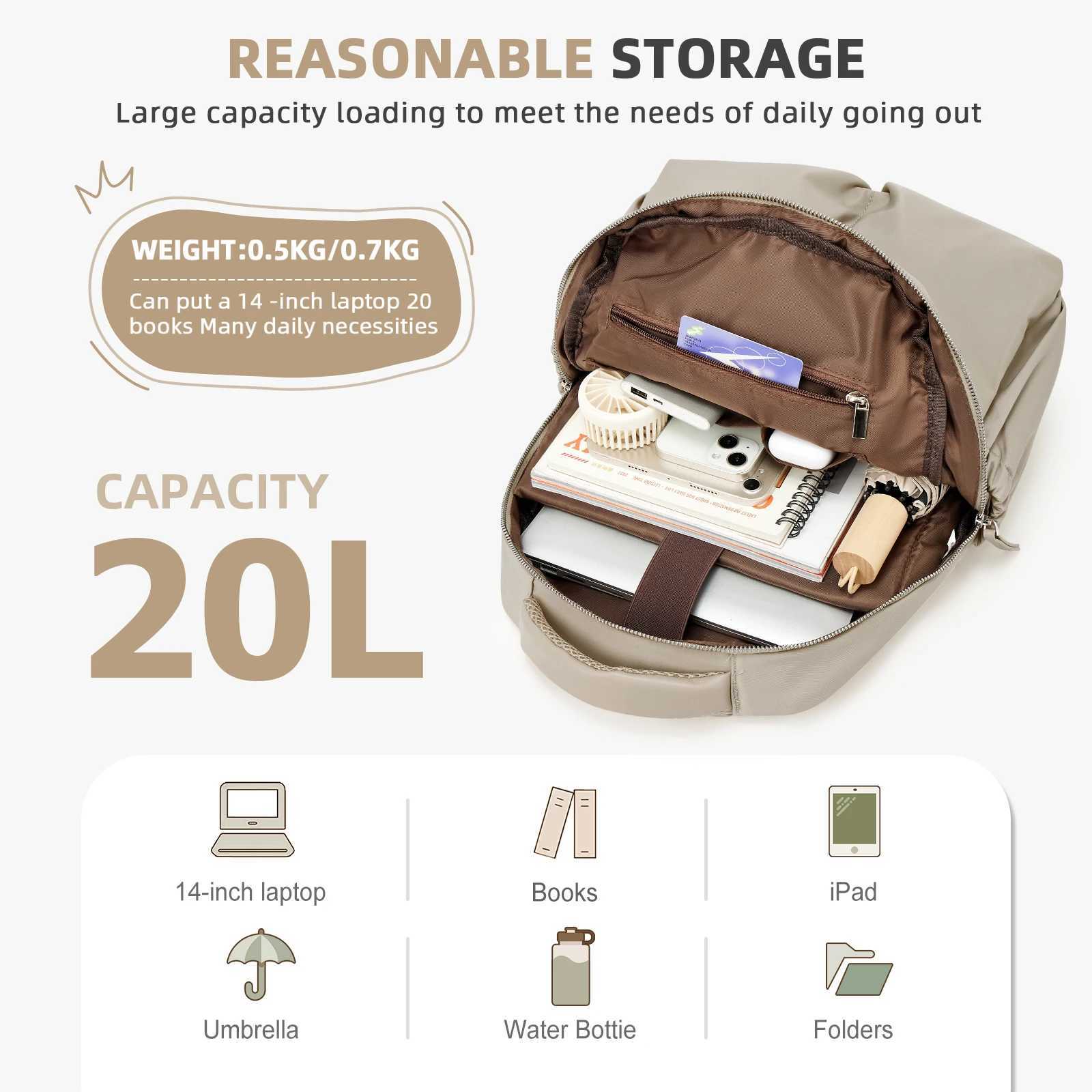 Women s Backpack Feminina Large Capacity Casual Mochila Versatile Daypack Female Shoulder Bag Waterproof Nylon 240906