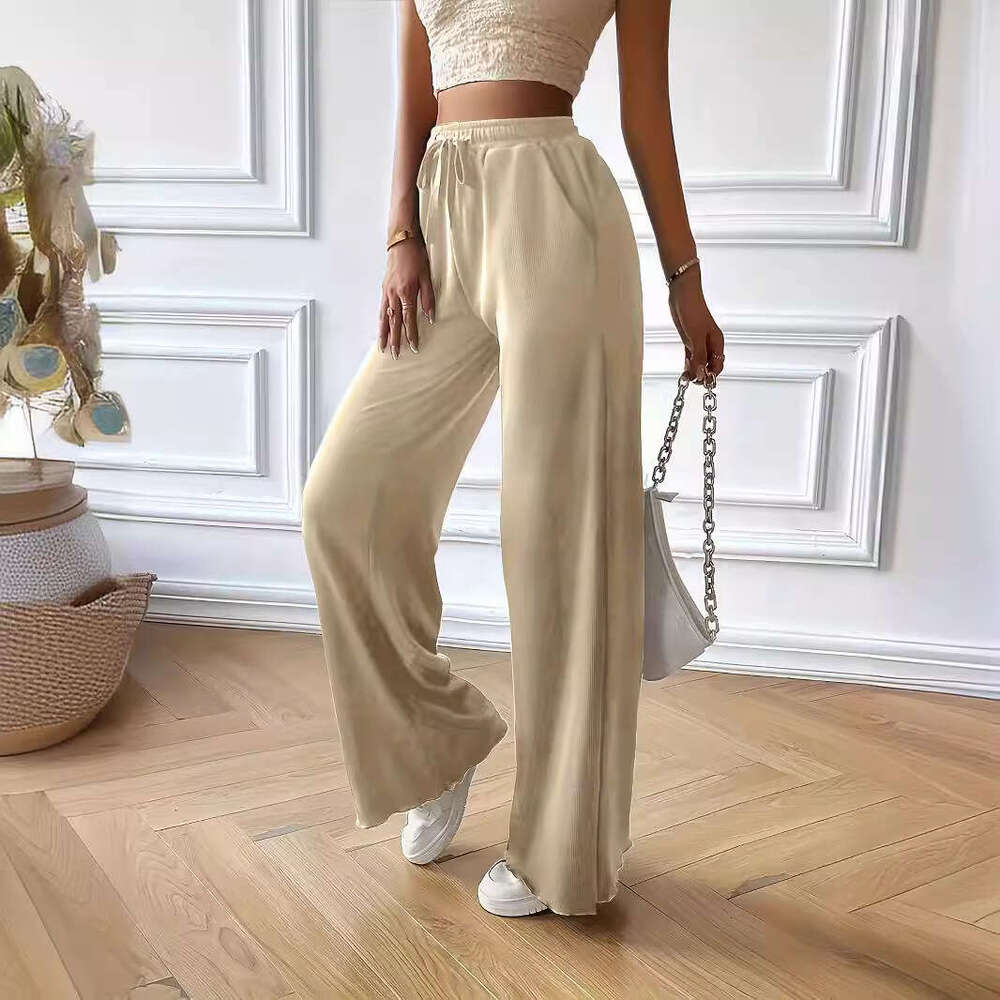 Women's clothing 2024 new style hanging loose casual color wide leg pants