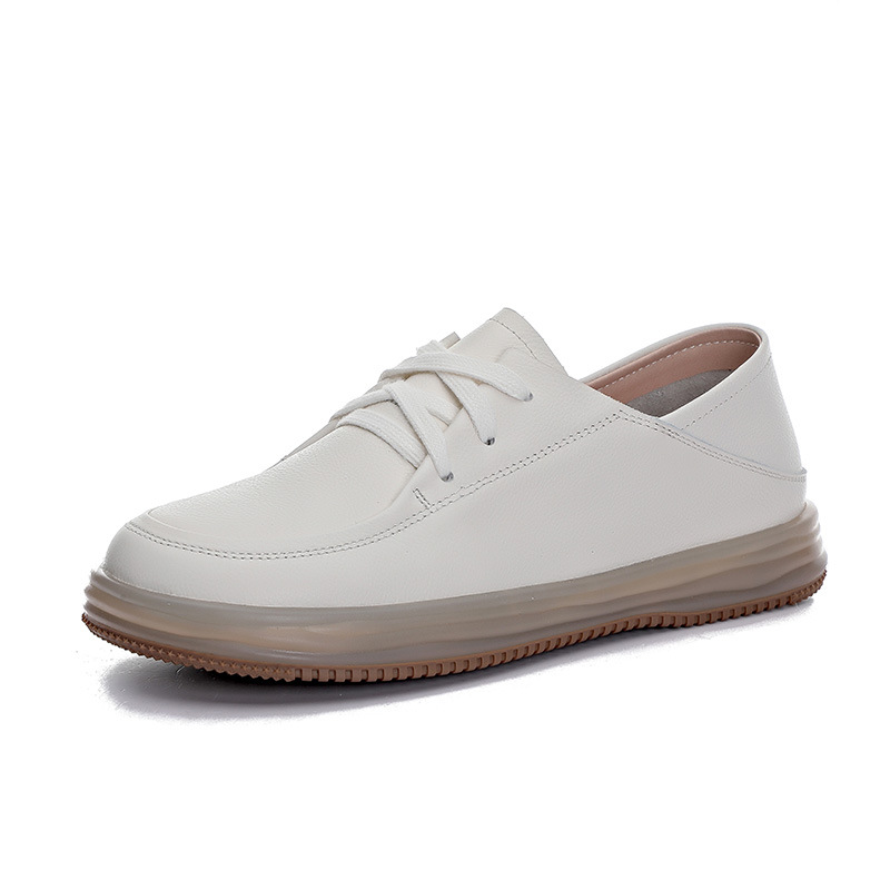 Head layer cowhide small white shoes women 2024 new soft bottom soft surface shoes flat casual shoes