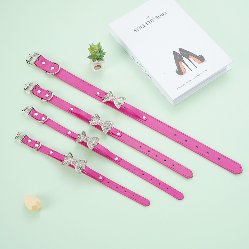 Cat collar personalized diamond bow dog collar adjustable collar suitable for daily holiday parties pet supplies