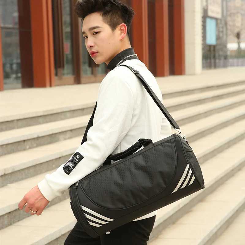 Waterproof fitness bag with shoe accessories yoga exercise bag cylindrical fitness travel bag large capacity single shoulder back W240906