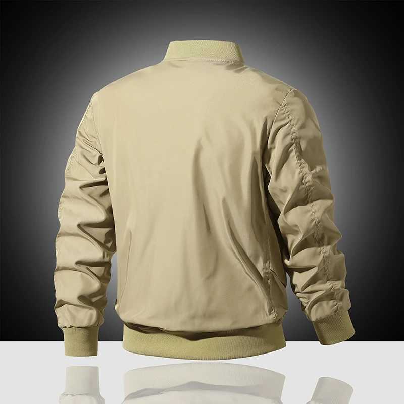 Mens jacket Spring and Autumn loose casual top Functional multi pocket work jacket Flying jacket Motorcycle tactical jacket Y240906