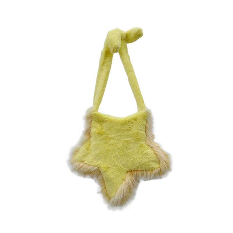 plush bag five pointed star plush bag millennium autumn and winter sweet cool girl niche design y2k casual crossbody bag 240915