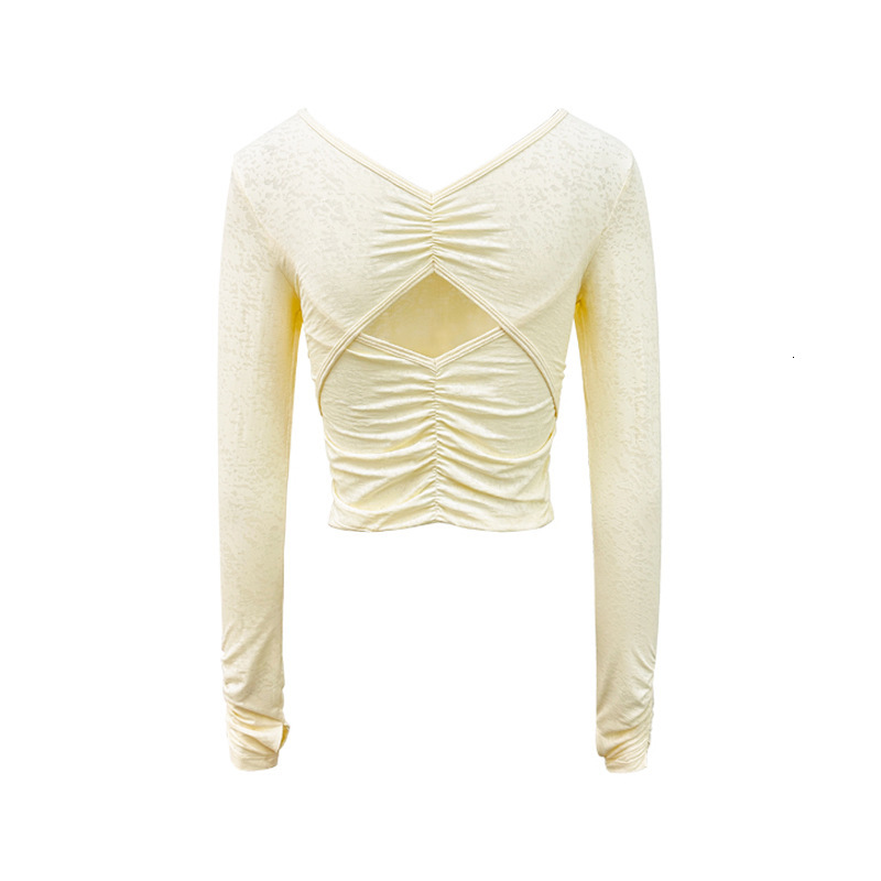 Yoga outfit women's new slim, lightweight, hollow out back sports t-shirt outdoor running fiess long sleeved hooded top