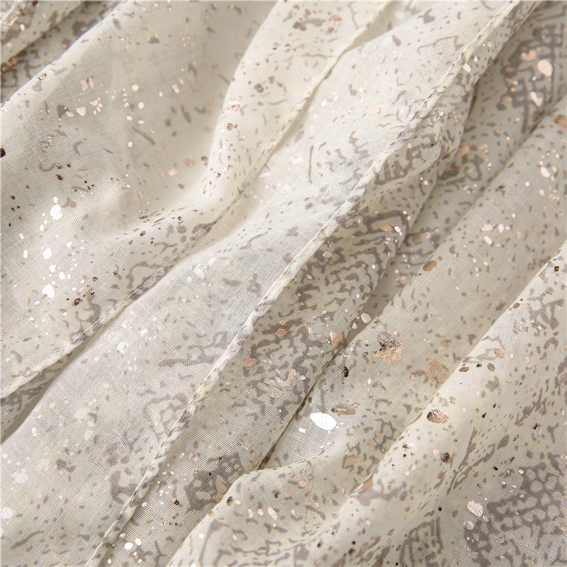 New Printed Snake for Women Spring Summer Hot Silver Shiny Shawl Cotton and Hemp Scarf