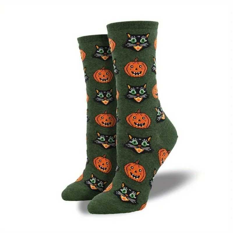 1 pair new Halloween creative funny pumpkin Jacquard socks for men and women lovers socks. Y240906
