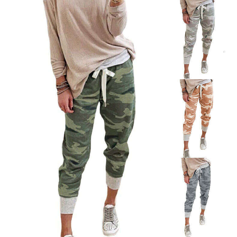 New 2024 Women's Camouflage Printed Casual Drawstring Running Pants