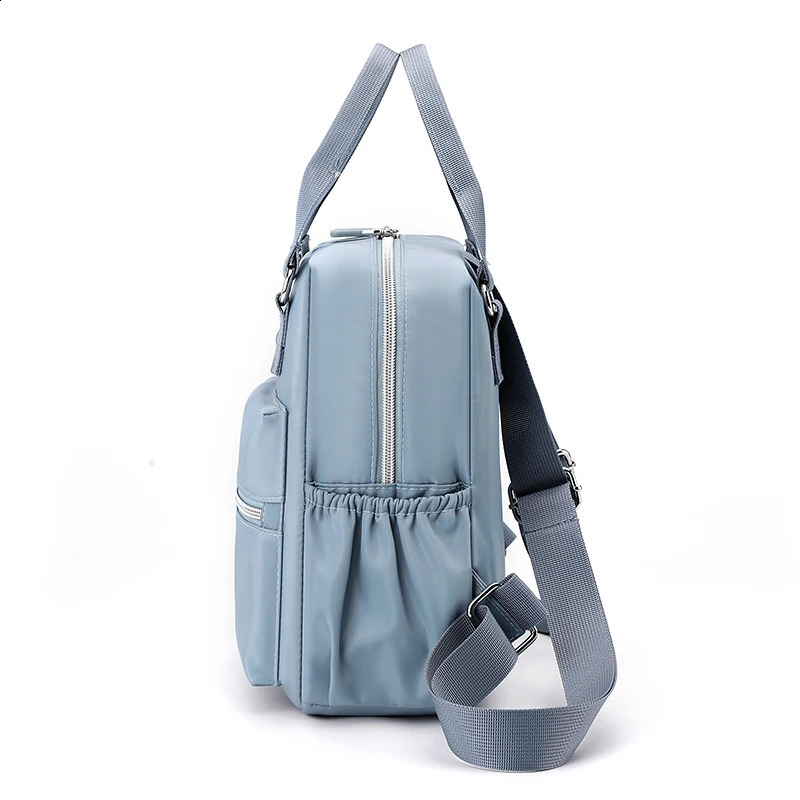 Womens Nylon Backpack Travel Solid Color Shoulder Bag High Quality School Bolsa Mochilans 240906