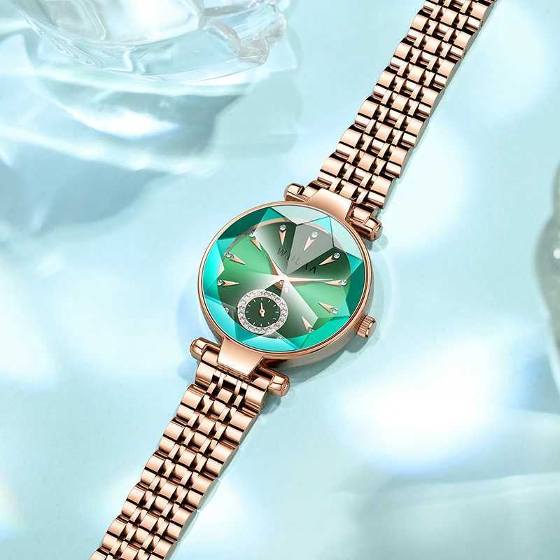 Womens Watch 2024 Luxury Brand Top Stainless Steel Strap Watch Green Quartz Watch Relogio Feminino W240902