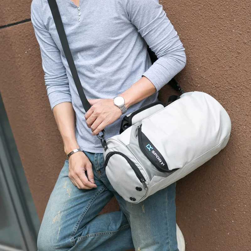 Gym bag mens training bag fitness travel bag outdoor sports swimming womens wet and dry fitness yoga shoes W240906