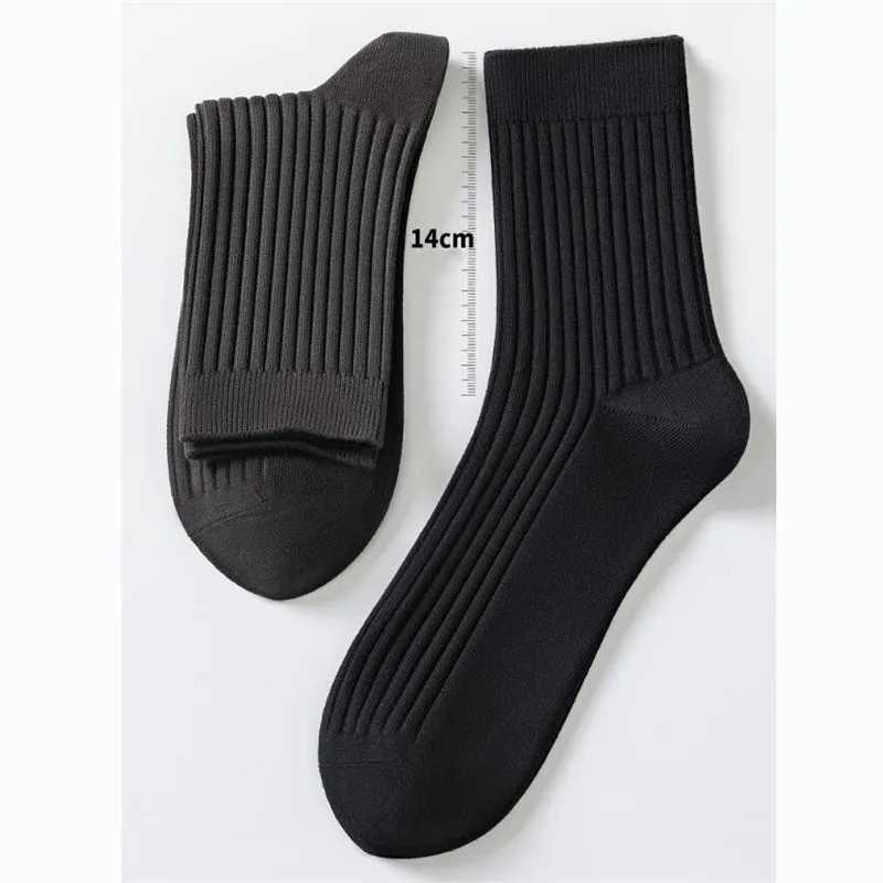 5 pairs/set of mens cotton long socks high-quality thick warm socks suitable for autumn winter mens hot weather W240905