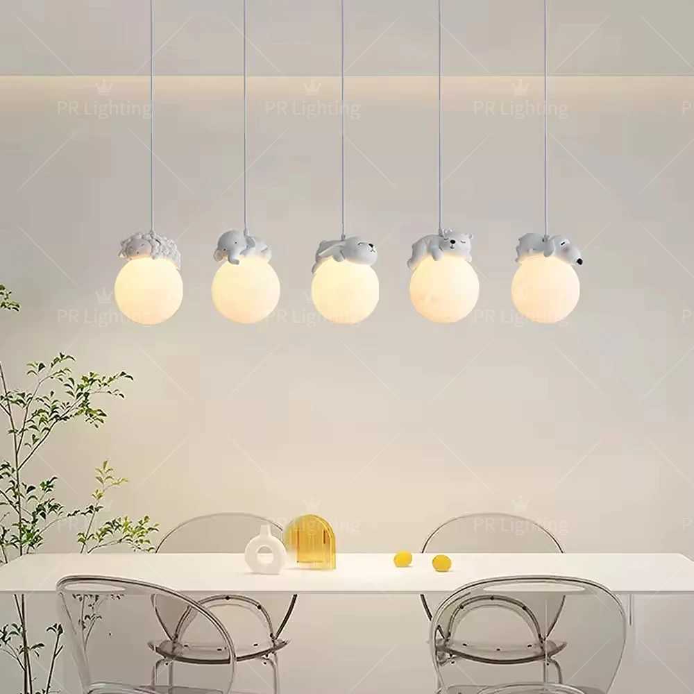 Creative childrens cartoon animal pendant light LED modern pendant light for baby rooms childrens bedrooms home decoration lighting W240816