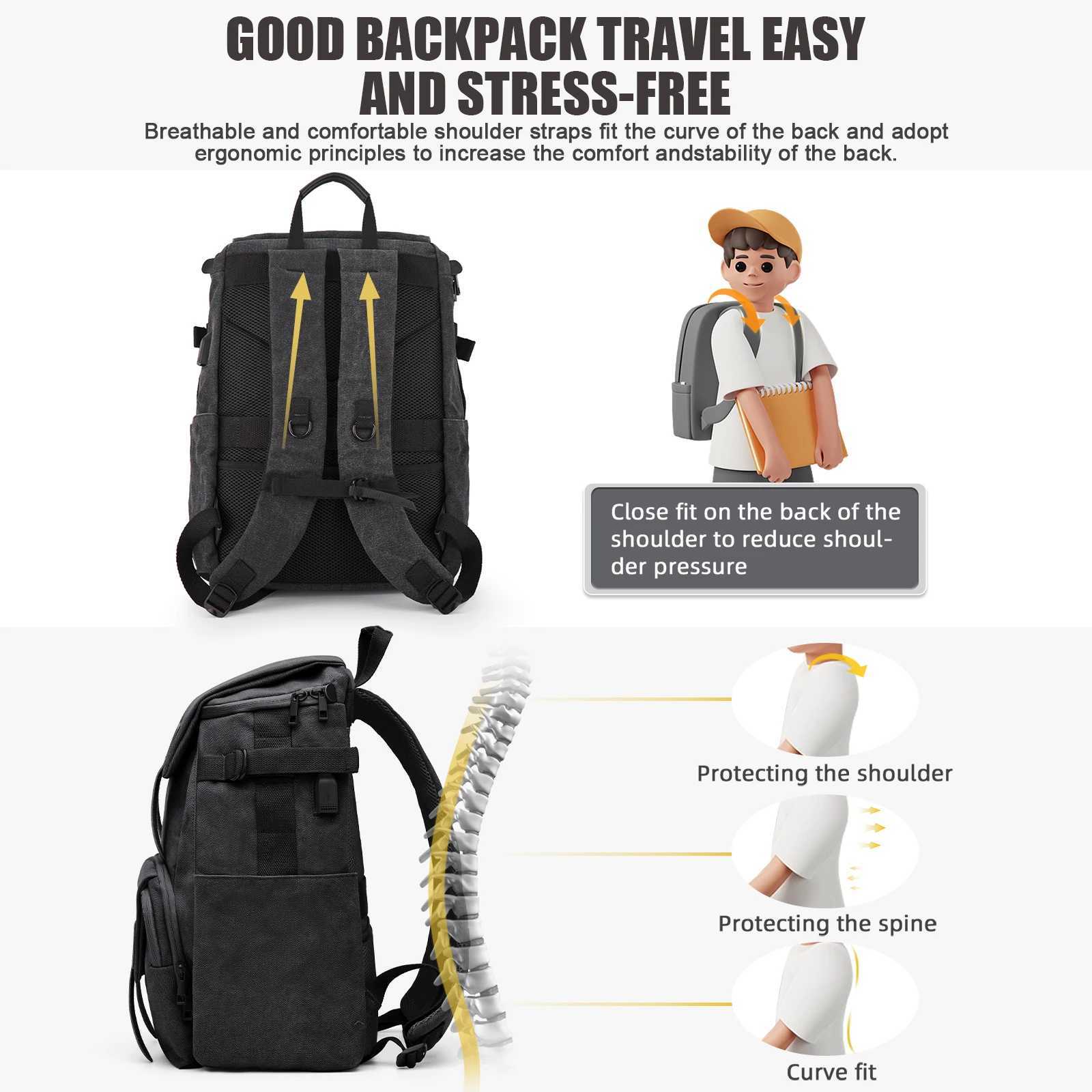 Camera Bag for Men Travel Backpack College Waterproof Laptop Women Fashion Business Work Casual Hiking 240906