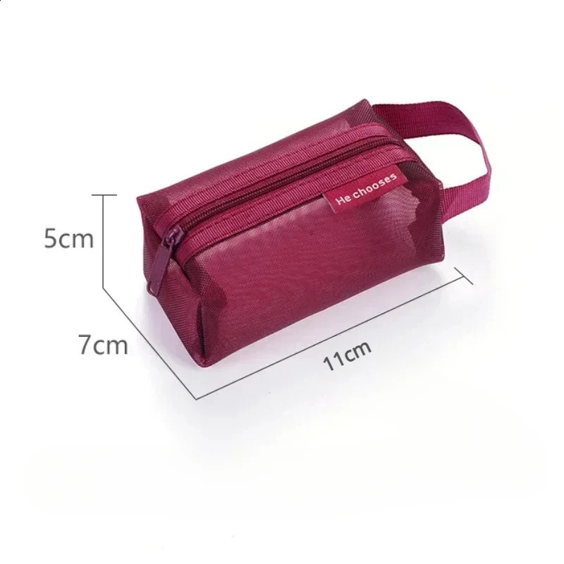 Black Series Retro Three way Square Nylon Mesh Coin Wallet Bag Capacity Key Lipstick Manager Zipper 240906