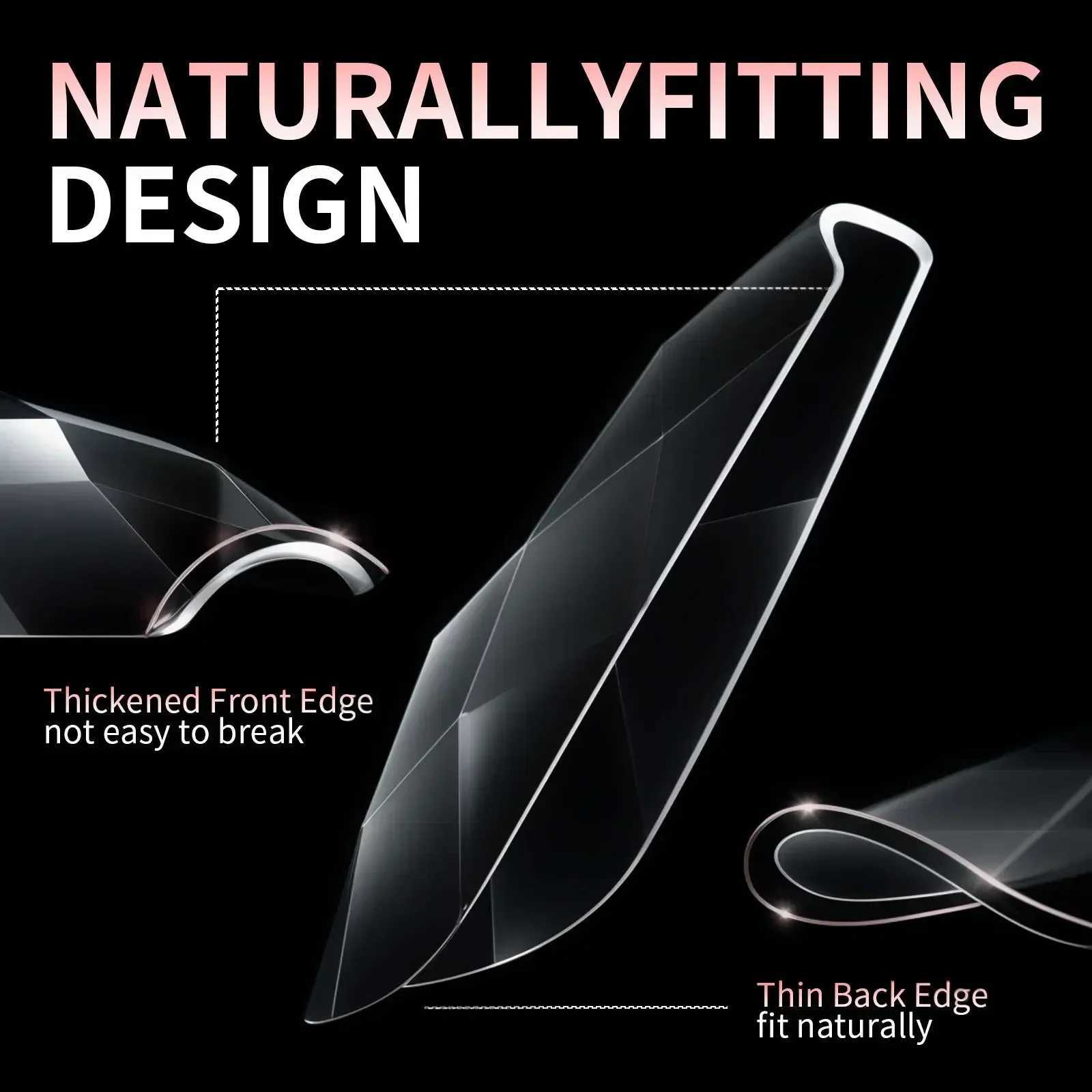 3D Diamond Fake Nail Tip with Unique Cutting Design 120/140 Full Cap Almond and Square Nail Tip Suitable for Home DIY or Salon Use W240905