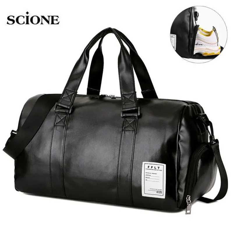 Leather fitness bag fitness training bag womens Sac De Sport Gymtas travel bag outdoor yoga bag XA627A W240906