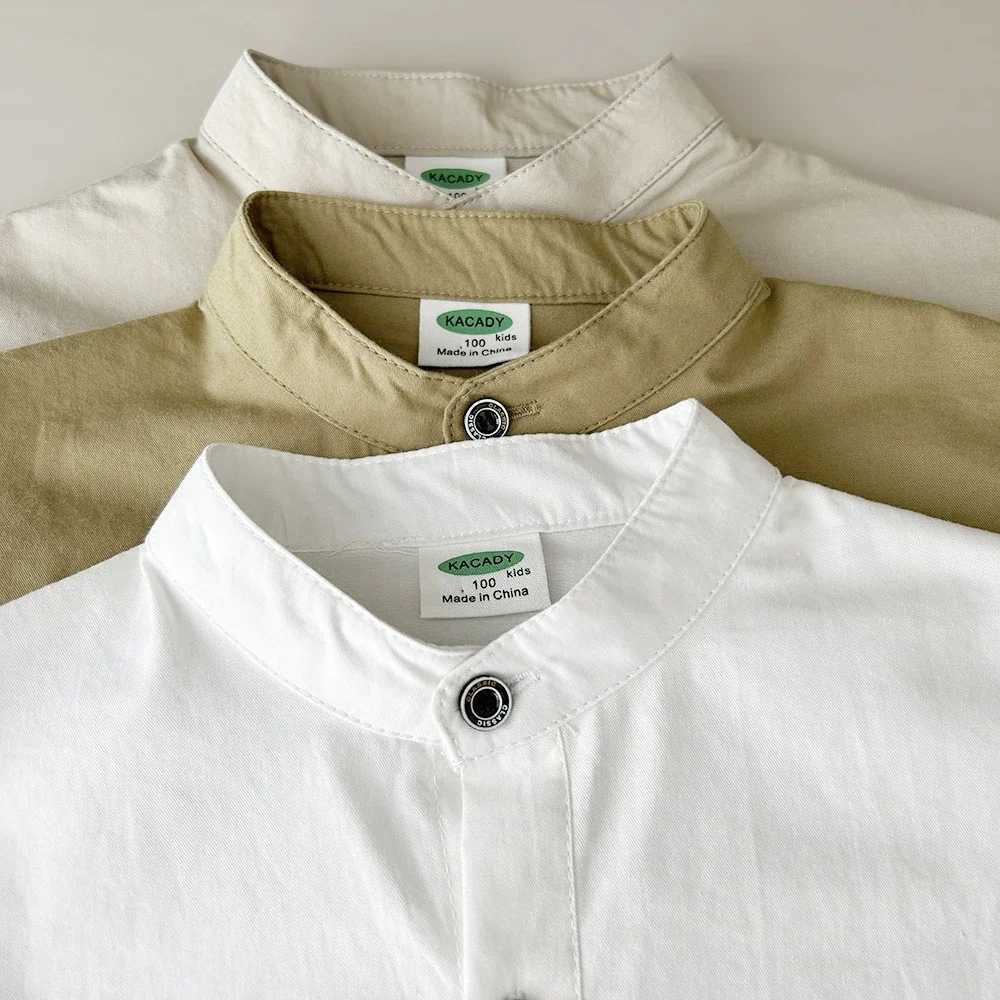 Baby Boys Blouses Kids White Outerwear Girls Button Jacket 2024 Spring Autumn Tops 2 To 10 Yrs Childrens Clothing Korean Style Y240906