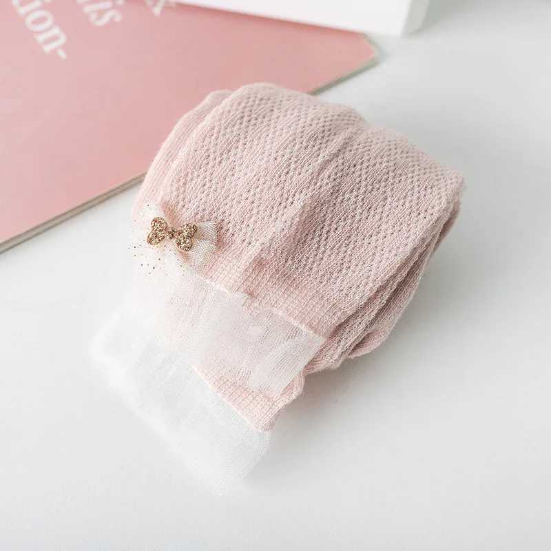 Childrens New Fashion Lace Bow Princess Foreign Girl Mesh Breathable Comfortable Summer Mosquito Repellent Leggings Y240906