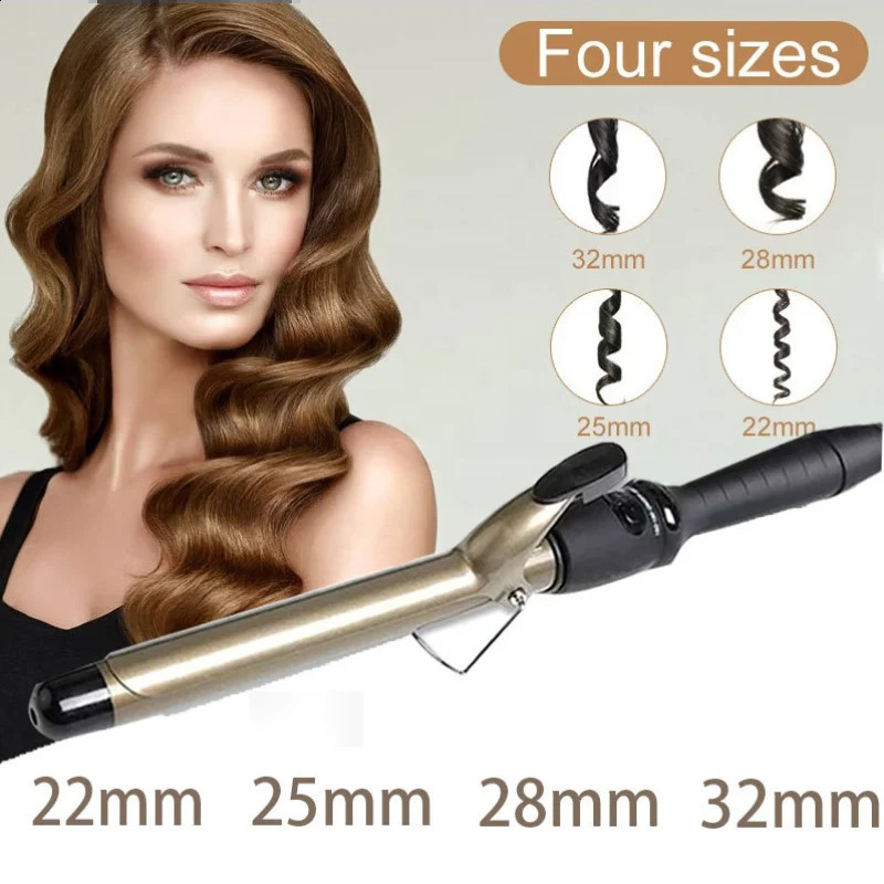 LCD temperature adjustable curling iron professional curling iron waves beauty styling tool 240905