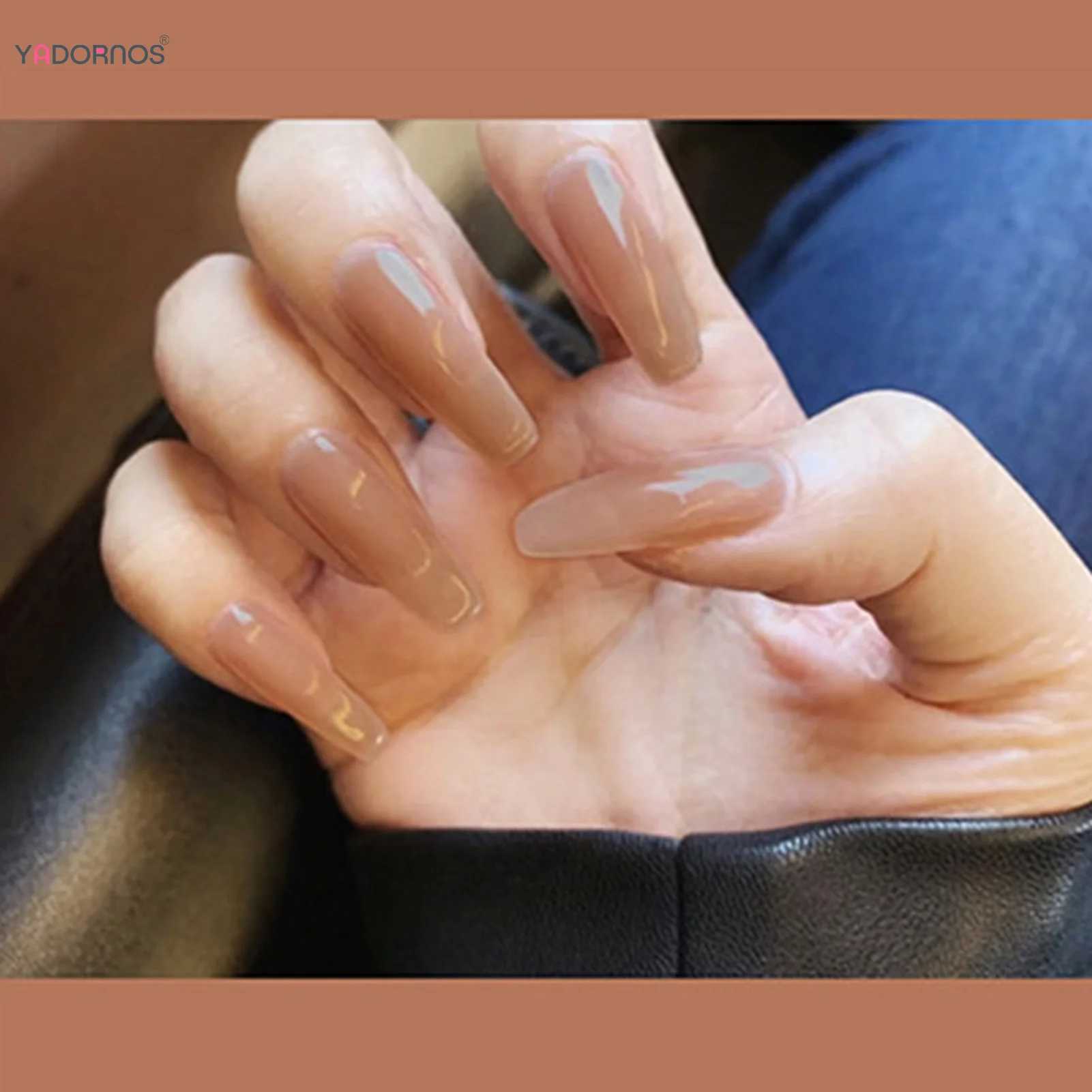 24 pieces of gradient pink pressed on nails long holiday nails smooth long finished nail tips suitable for nail extension W240905