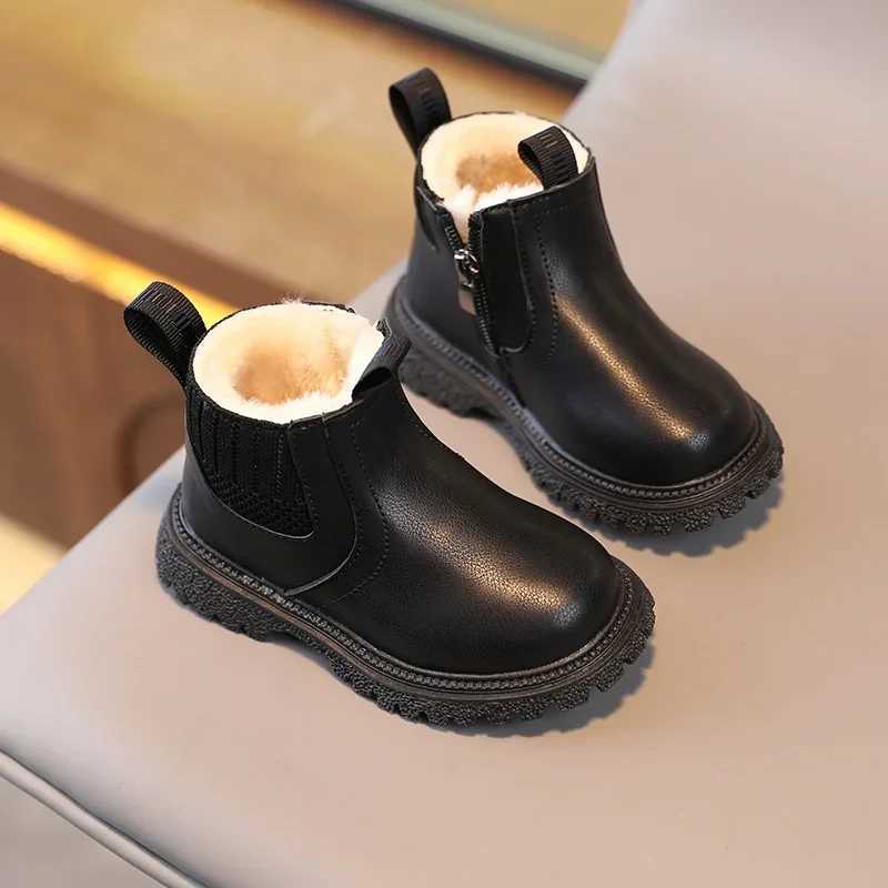 Autumn and Winter Baby Boots Super Warm Boys and Girls Shoes Pu Leather Childrens Boots Fashion Preschool Boots Childrens Snow Shoes M241102