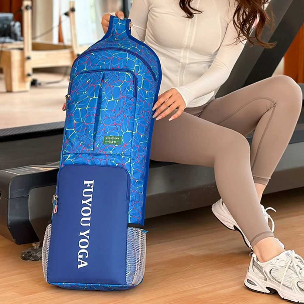 Yoga Pilates Mat Bag Waterproof Yoga Mat Handbag Large Capacity Zippered Pocket/Mesh Pocket/Handle Suitable for Women W240906