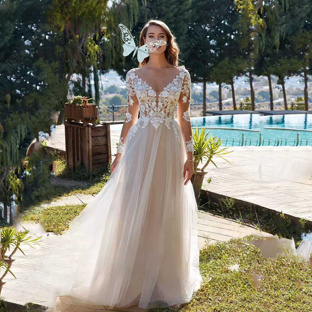 Fashion A Line Women Wedding Dress Sweetheart Off Shoulder Backless Bridal Gowns Appliques Sweep Train Dress Custom Made vestidos de 01