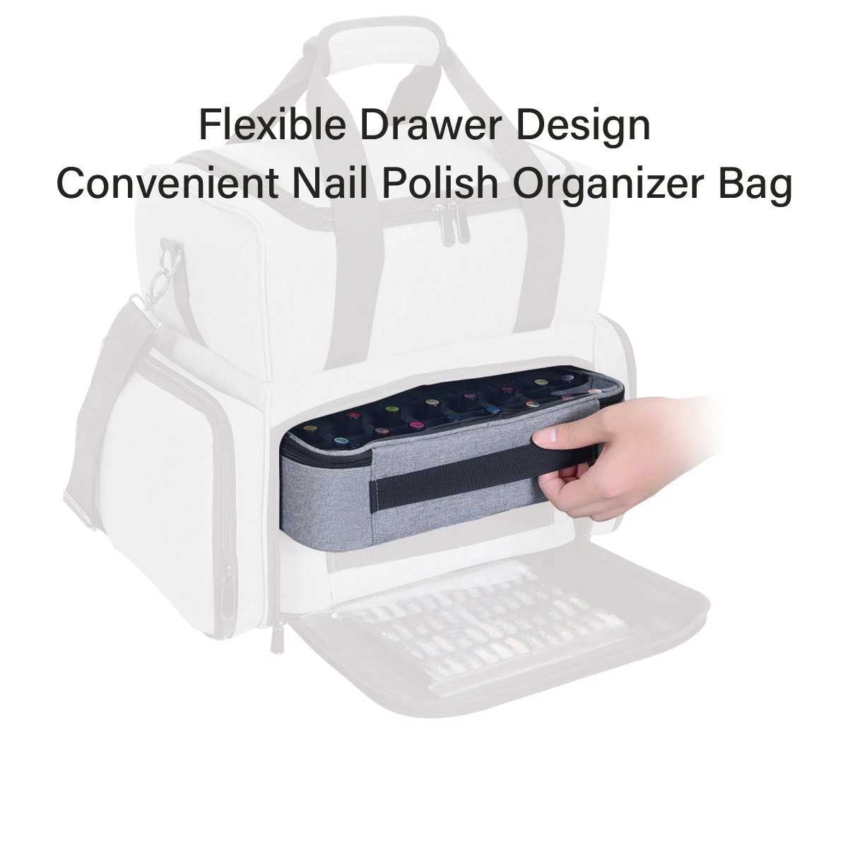 40 bottles of nail polish storage bag multi-color portable hand-held large cosmetics bag up to 40 bottles (15ml) nail polish W240905