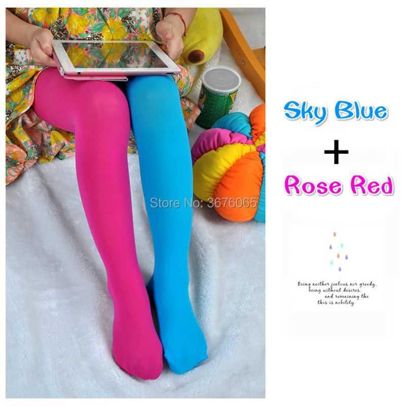 Girls candy color tights for baby kids cute velvet pantyhose contrast Combination color girl spring/autumn warm dance stockings Y240906