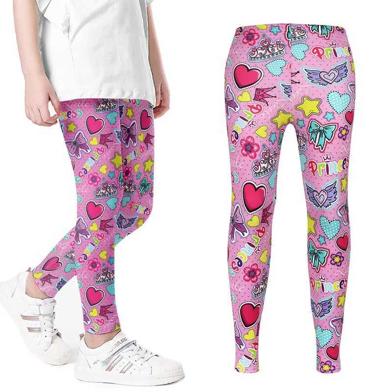 Kids Leggings for Girls Children Elastic Pencil Pants Fashion Print Skinny Trousers Baby Casual Outdoor Wear Artistic Clothes Y240906