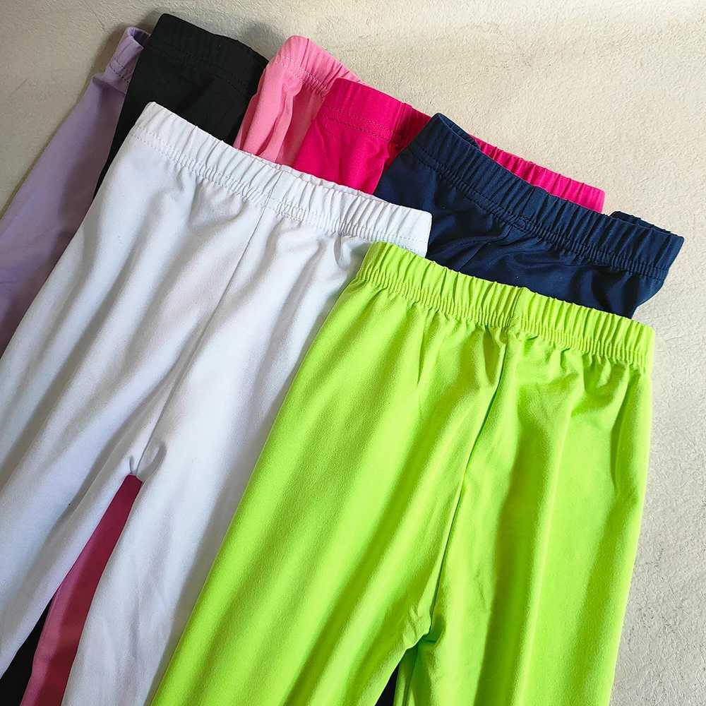Girls Clothes Spring Leggings 2024 New Kids Pants Girls Milk Silk Slim Tight Pants Summer Candy Color Korean Childrens Pants Y240906