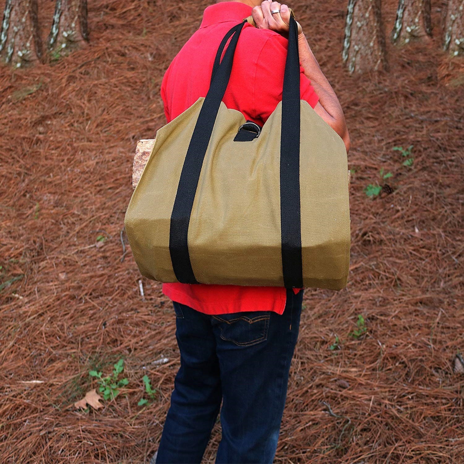 Outdoor firewood tote bag is stylish, simple, practical, portable, durable logging bag and multifunctional firewood storage bag High Capacity Composit