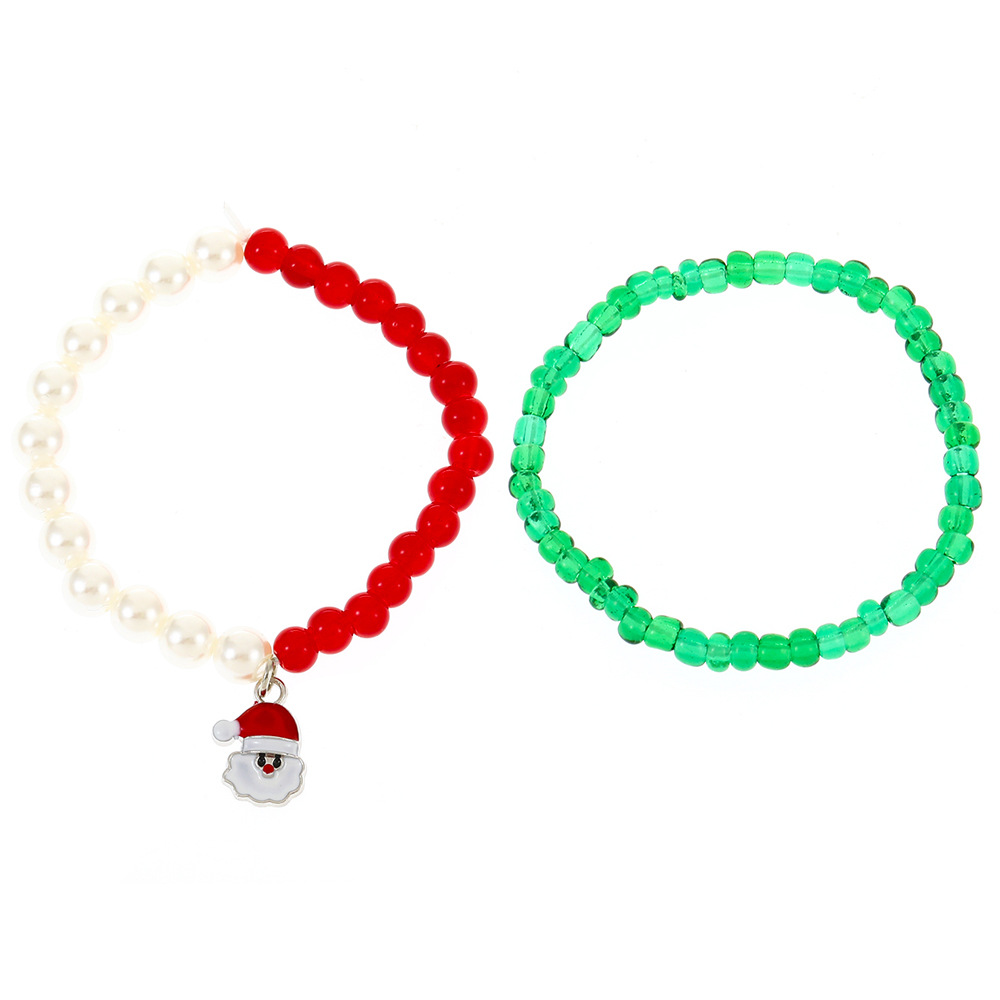 Festive Christmas Beaded Jewelry Collection - Unique Miyuki Seed Bead Bracelets Featuring Jolly Old Saint Nick
