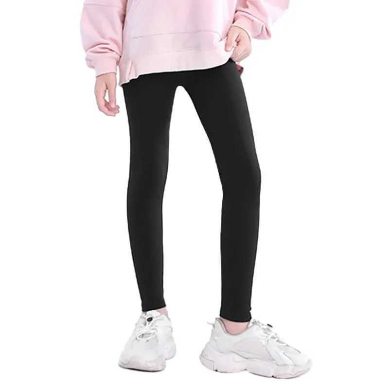 Spring Autumn Girls Long Pants Children High Waist Elastic Sport Leggings Slim Yoga Pants For Child Kids 2-12Y Y240906