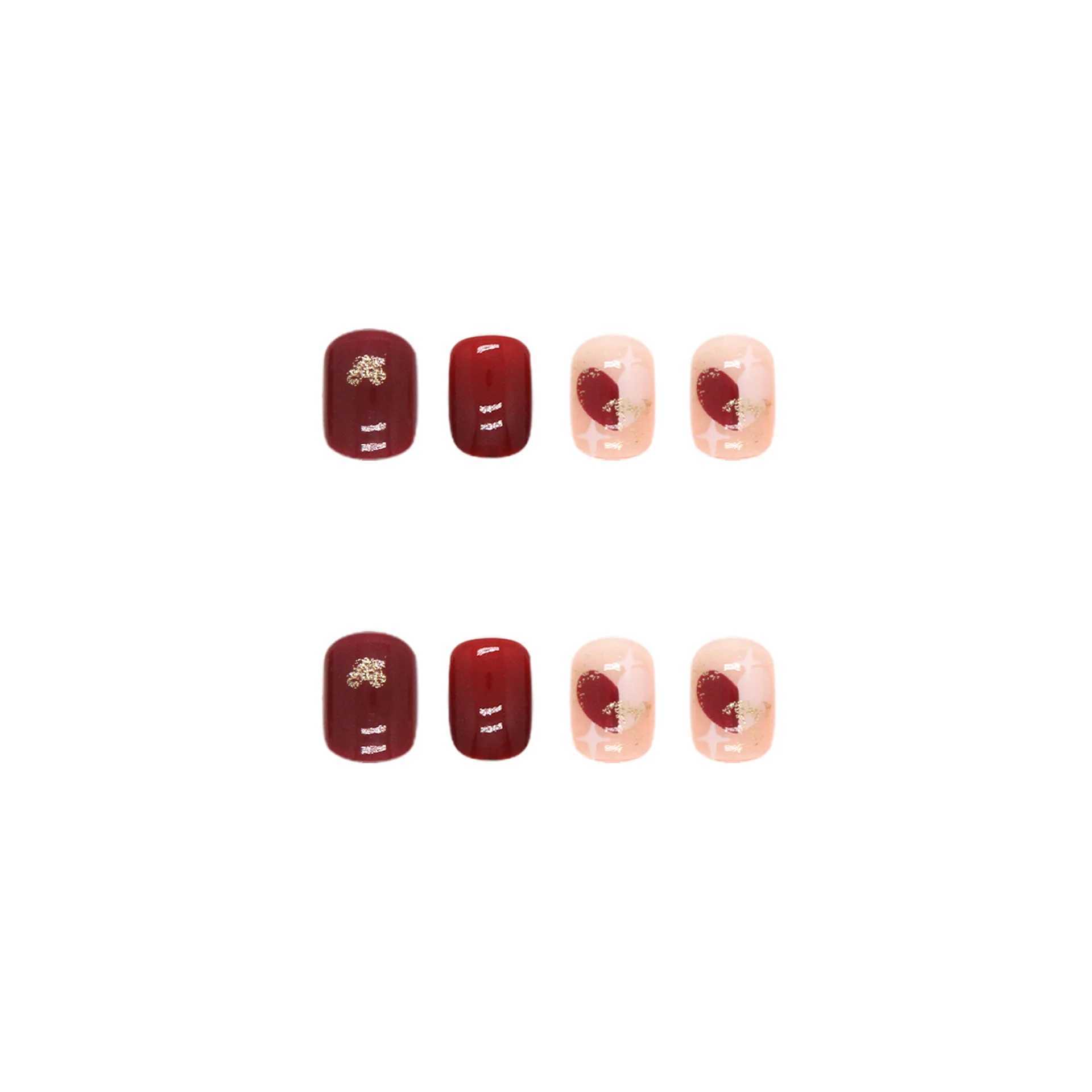 24 fake nails with 1 nail glue and 1 nail file W240905