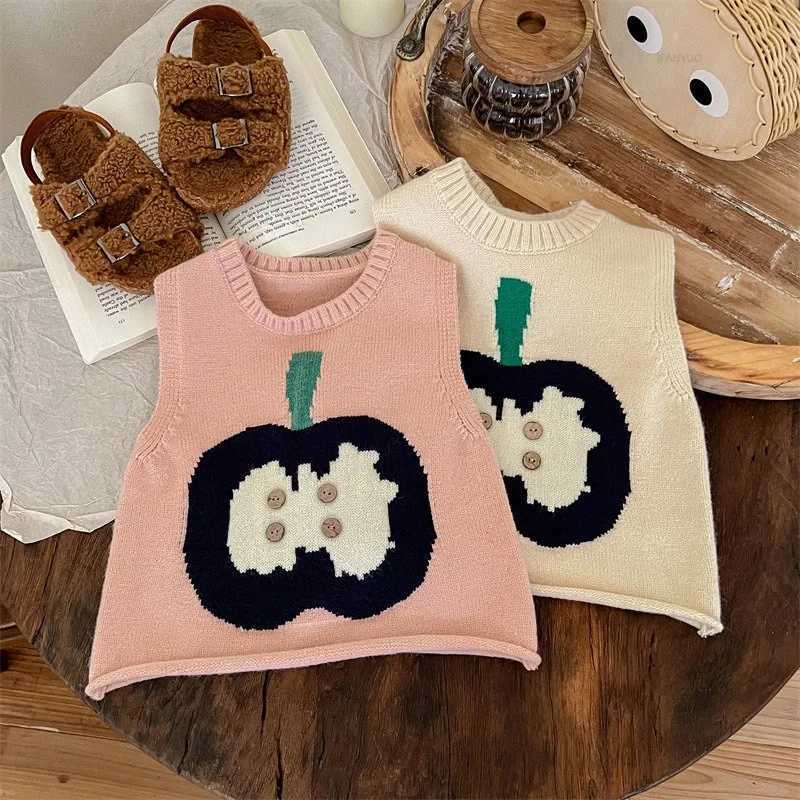 Fashion Infant Girls Kids Autumn Sweater Waistcoats Winter Warm Boys Baby Knit Vests Cute Cartoon Toddler Tops Children Clothing Y240906