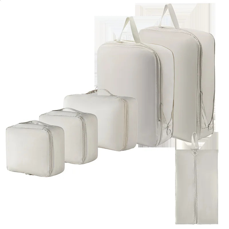 Compressed packaging cube travel bag for shoes socks underwear brass makeup bags portable organizers in 240906