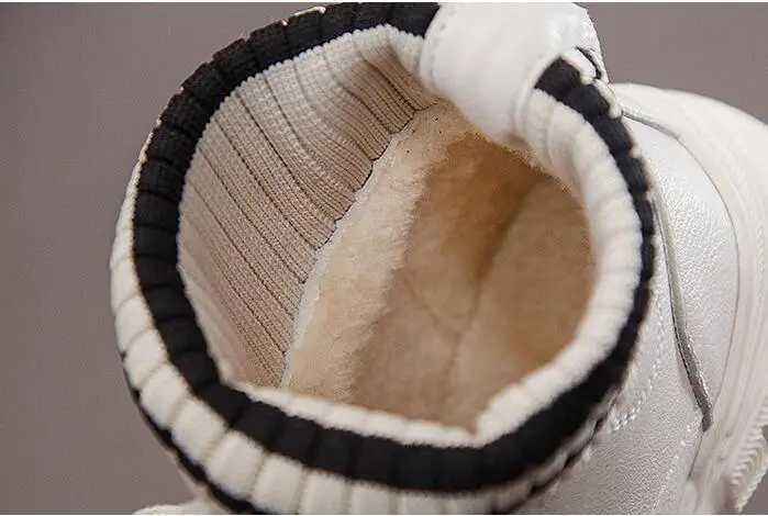 Children Casual Shoes Autumn Winter Snow Boots Boys Shoes Fashion Leather Soft Antislip Girls Boots 27-38 Sport Running Shoes M240906
