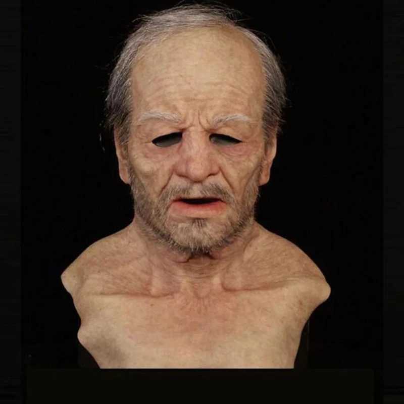 Halloween Latex Full Head Mask Adult Realistic Old Man Mask Wrinkled Face Mask For Masquerade Halloween Party Costumes DecorsXJ240905
