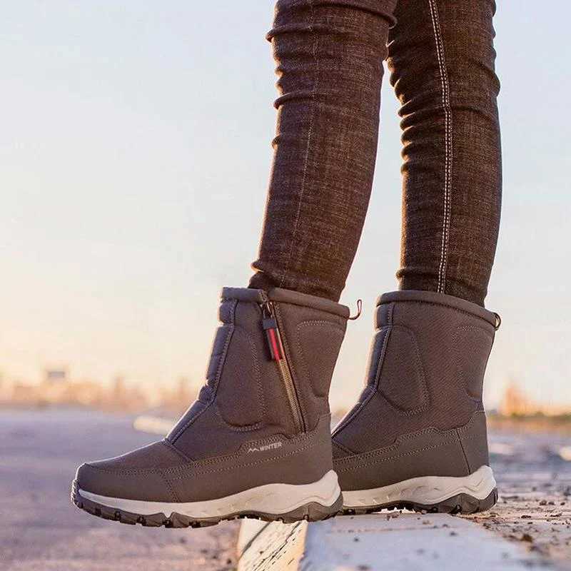 Winter Kids Hiking Boots Couple Snow Boots Plush Warm Cotton Shoes Side Zipper Outdoor Casual Parent-child Snowboots Size 32-45 M240906