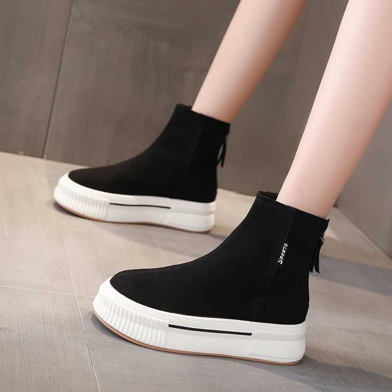 High appearance thick sole internal lifting integrated weight loss matte comfortable and breathable short boots CL240906